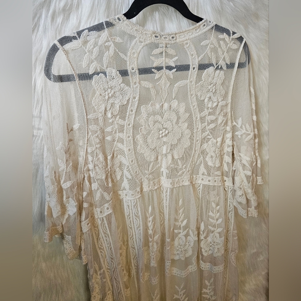 Rachel Zoe *Rare* 2000's Cream Lace Overlay - Picture 5 of 9